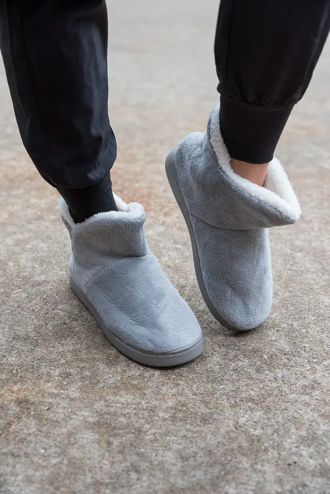 Around the House Slipper Boots in Gray