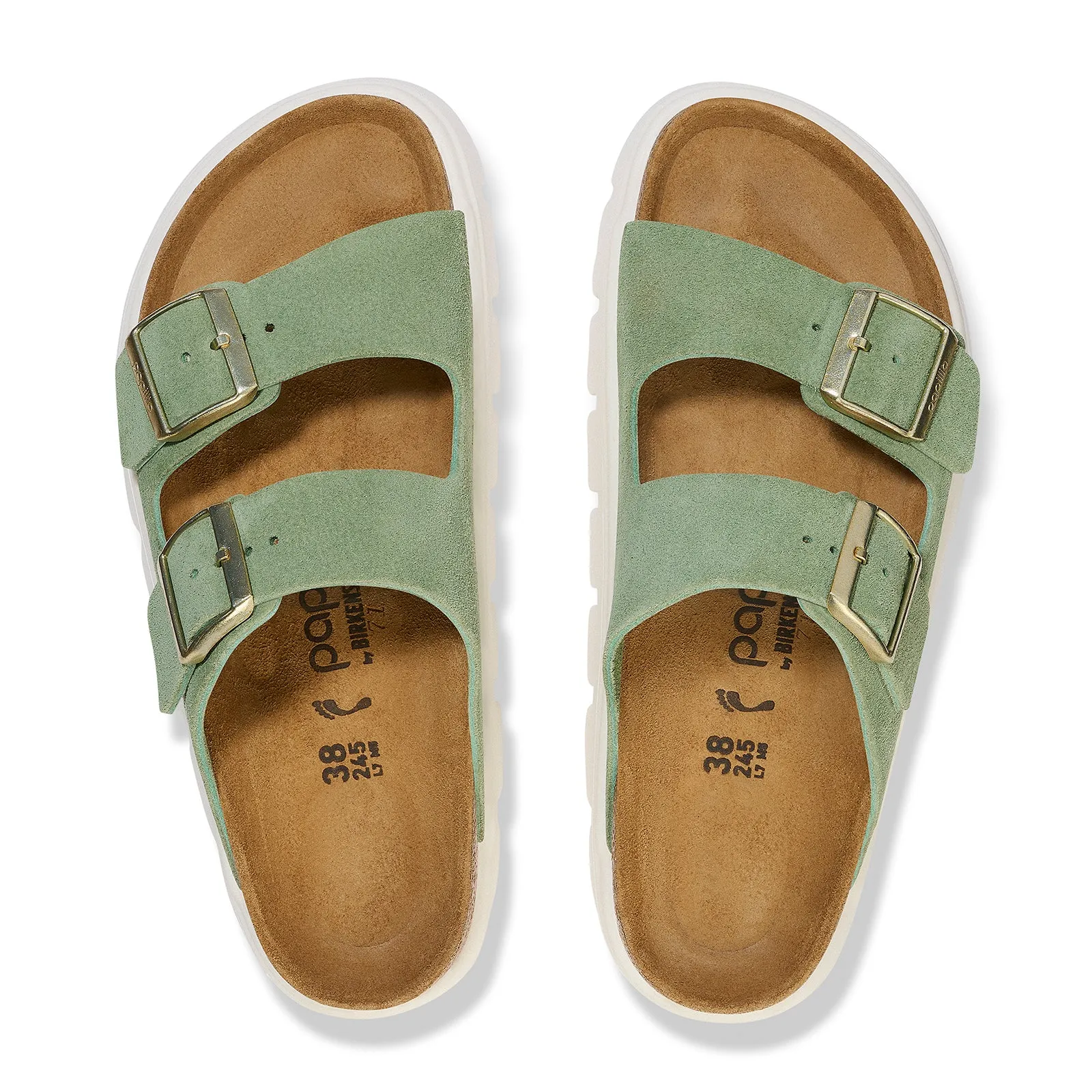 Birkenstock Arizona Chunky Slide Sandal (Women) - Green Tea Suede