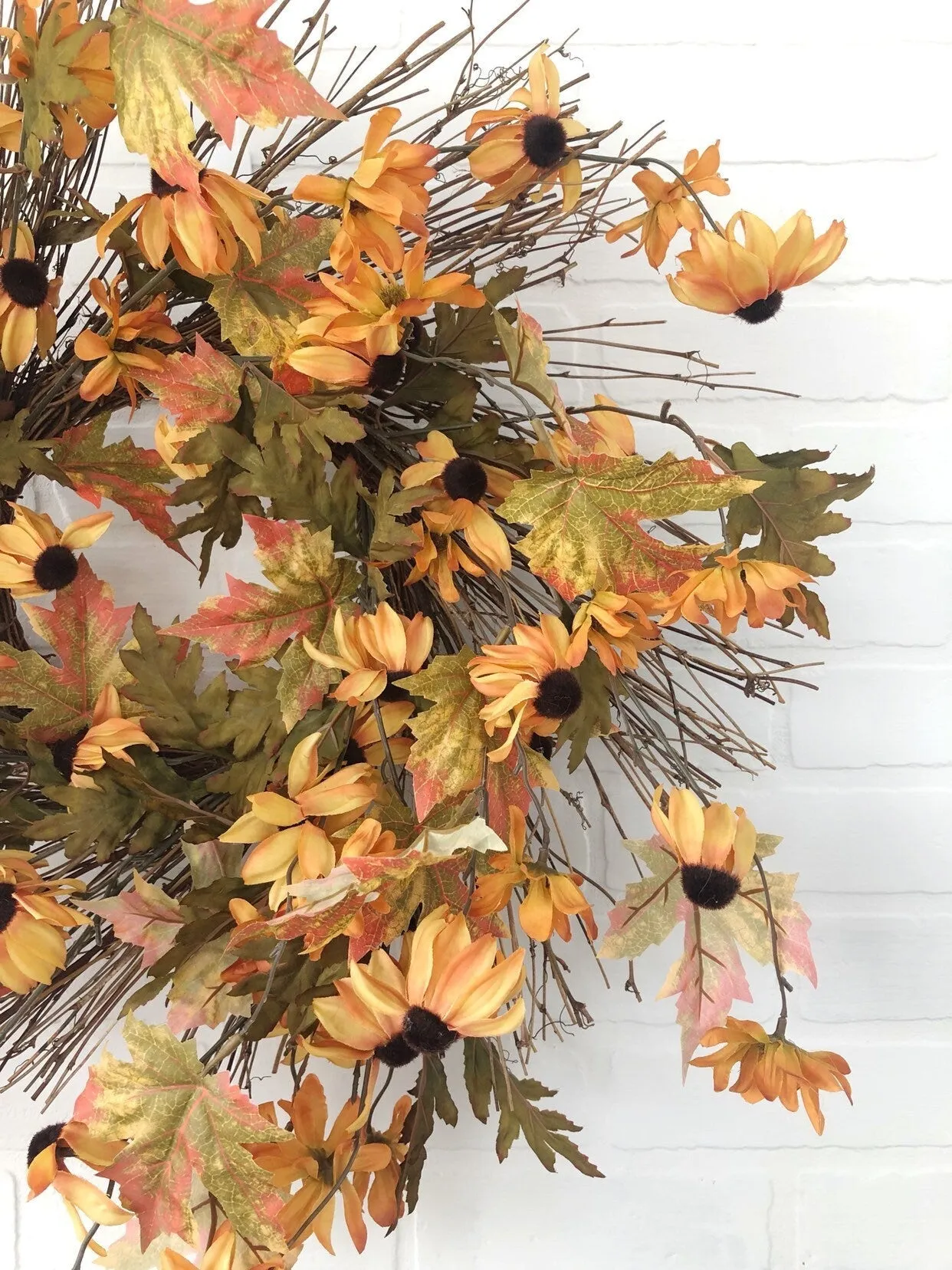 Black-Eyed Susan Fall Wreath for Front Door