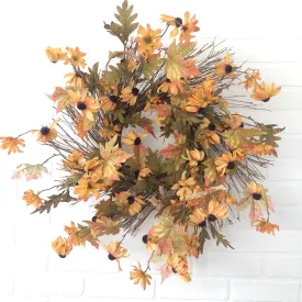 Black-Eyed Susan Fall Wreath for Front Door