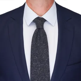 Charcoal Grey Donegal Cotton Silk Wool Tie