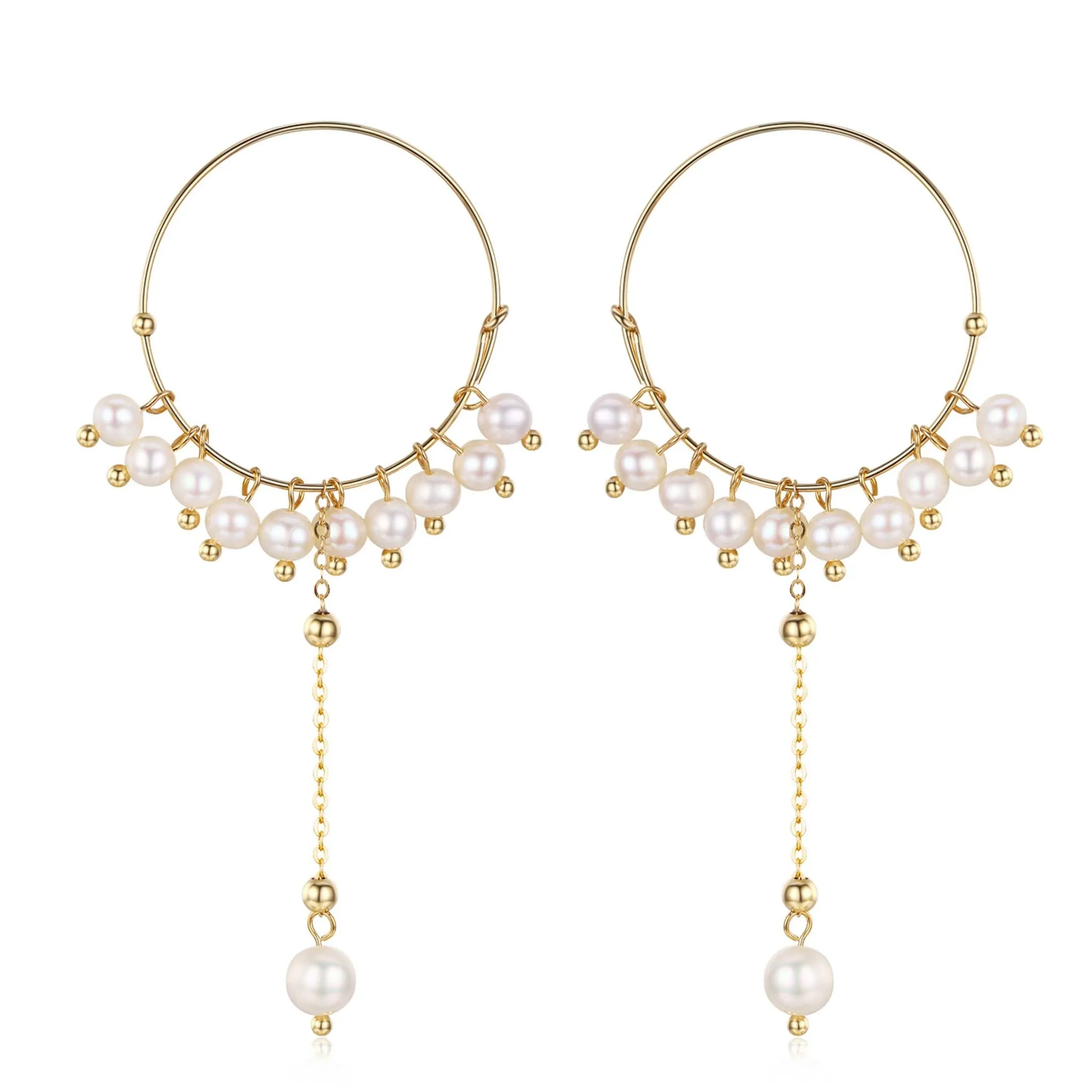 Circle of Bubbles Pearl Drop Earrings