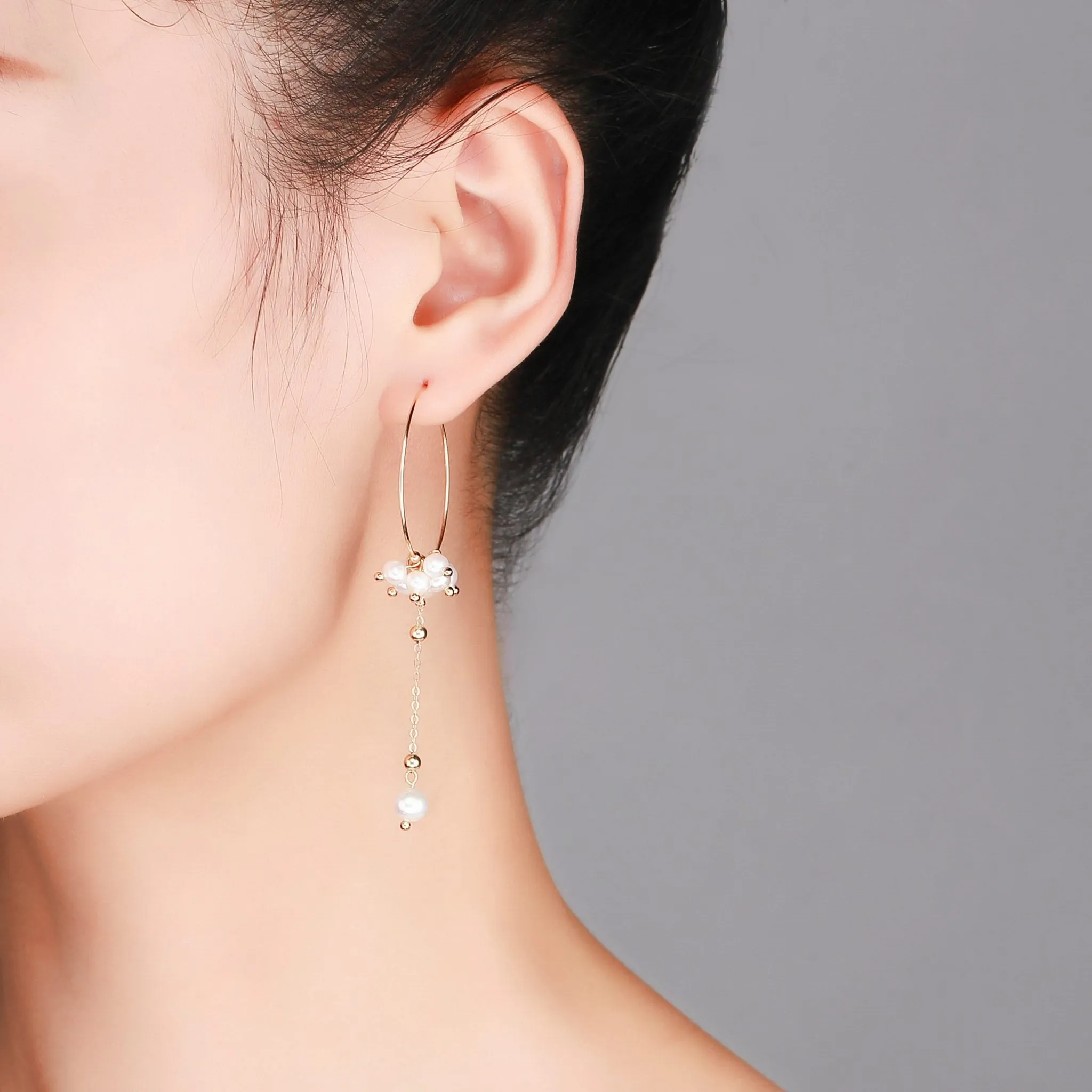 Circle of Bubbles Pearl Drop Earrings