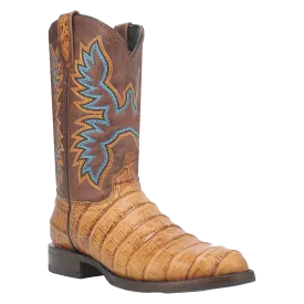 Dingo Tan Gator Print Trail Boss J-Toe Western Boots for Men