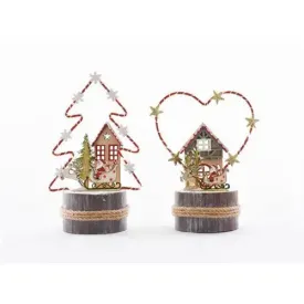 Enchante Merry Bark Scene W/Lights (2 Designs - 1 Sent)