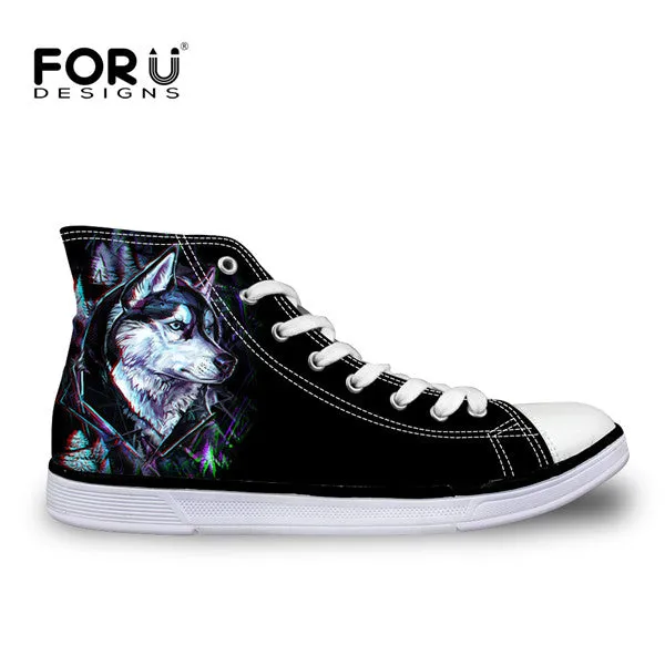 FORUDESIGNS Cool Men's High Top Canvas Shoes Classic High-top Flat Shoe Casual Men Lace-up Vulcanized Shoes for Male Zapatos Man