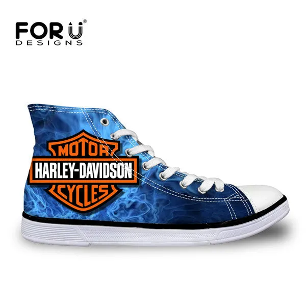 FORUDESIGNS Cool Men's High Top Canvas Shoes Classic High-top Flat Shoe Casual Men Lace-up Vulcanized Shoes for Male Zapatos Man