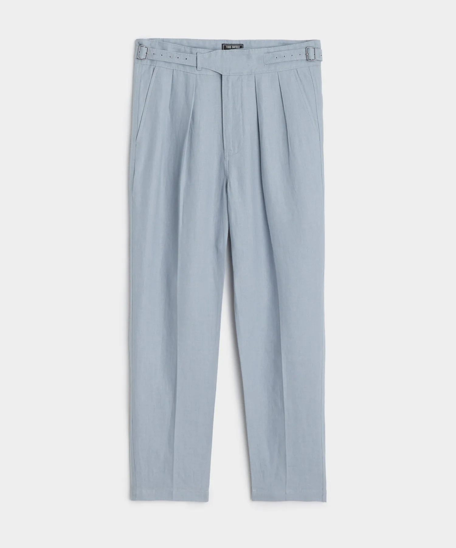 Irish Linen Gurkha Trouser in Steel Blue