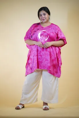 Magenta Rayon TieDyeKurta - Celeste