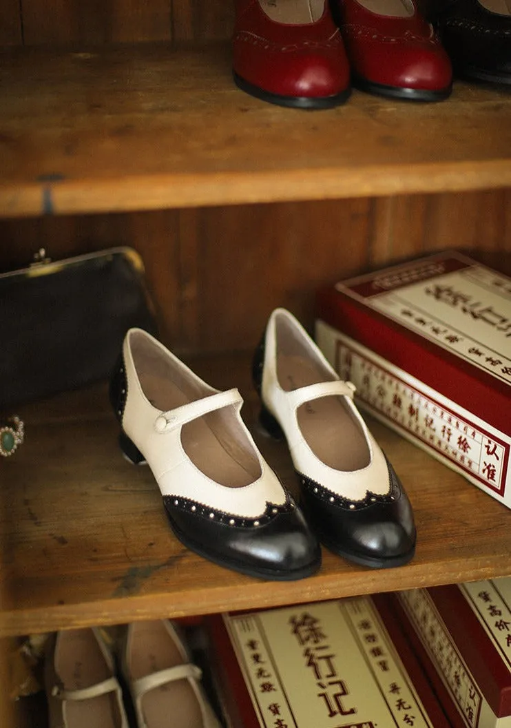 Margarita 玛格丽特 1920s Schoolgirl Reproduction Cowhide Leather Shoe