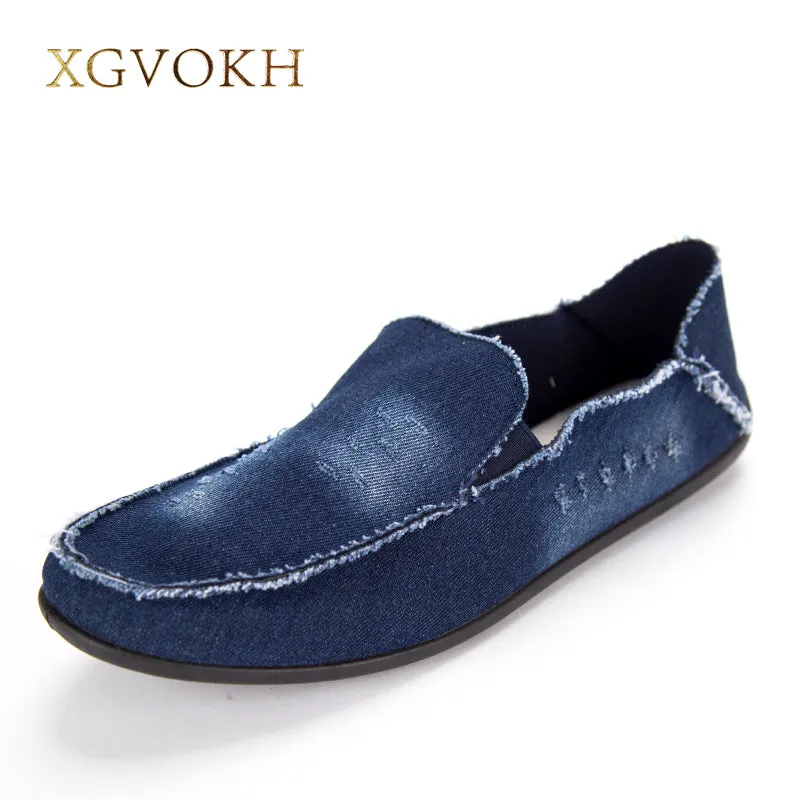 New 2017 Spring Summer Men Shoes Fashion Breathable Denim Shoes Slip on Mens Casual Shoes Men Flats