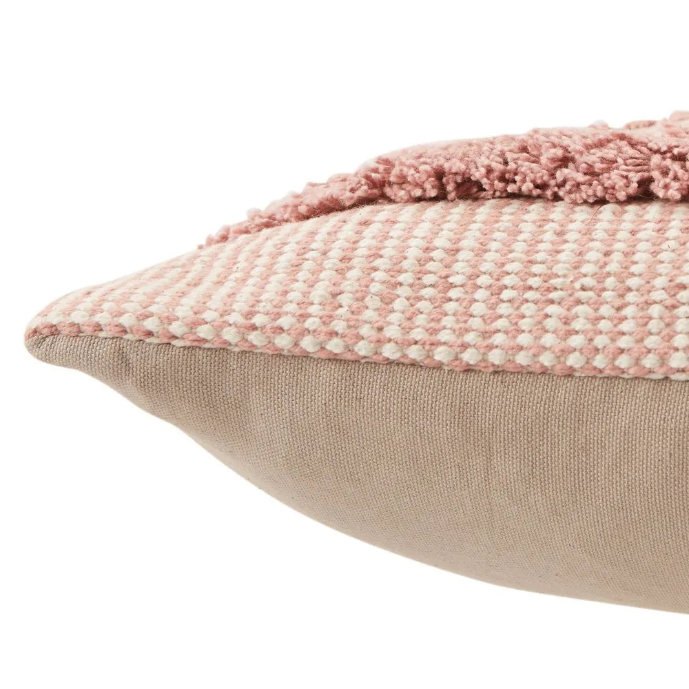 New - 20"x20" Oversize Imena Trellis Poly Filled Square Throw Pillow Pink/Cream - Jaipur Living