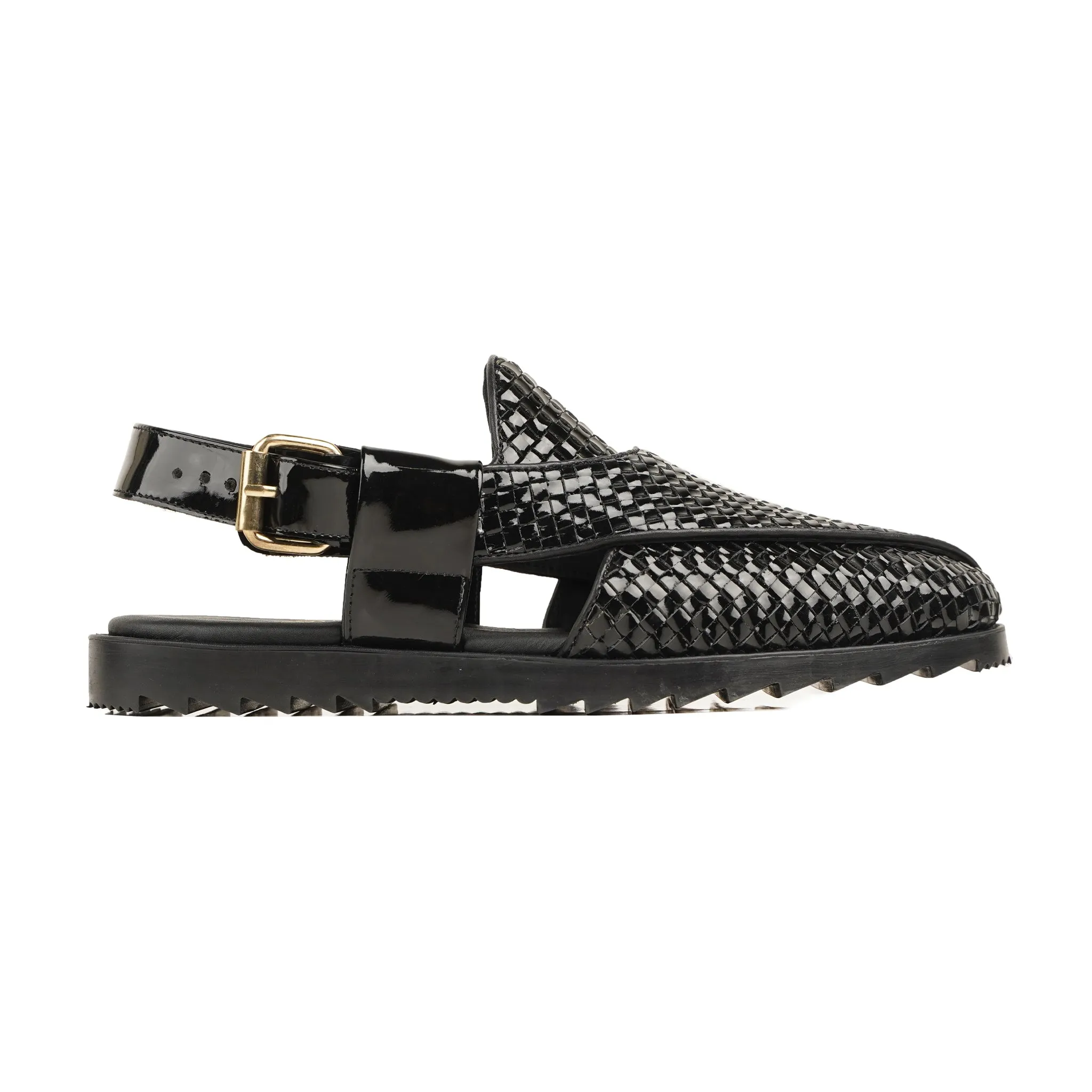 Paarl - Men's Black Patent Leather Sandal