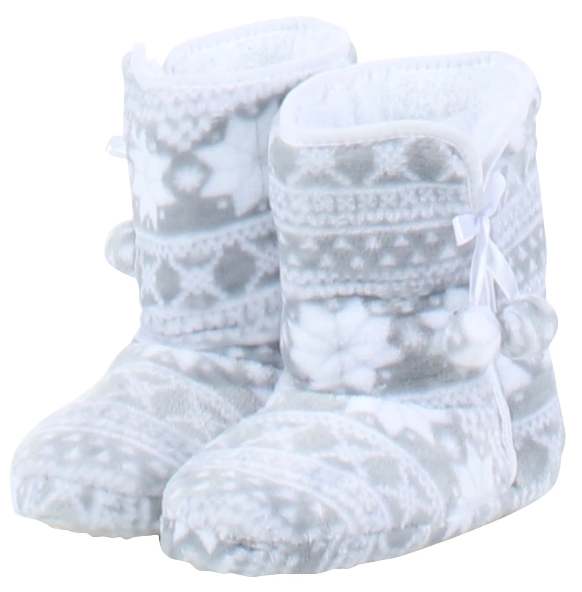 PajamaMania Women’s Fleece Slipper Boots with Rubber Soles