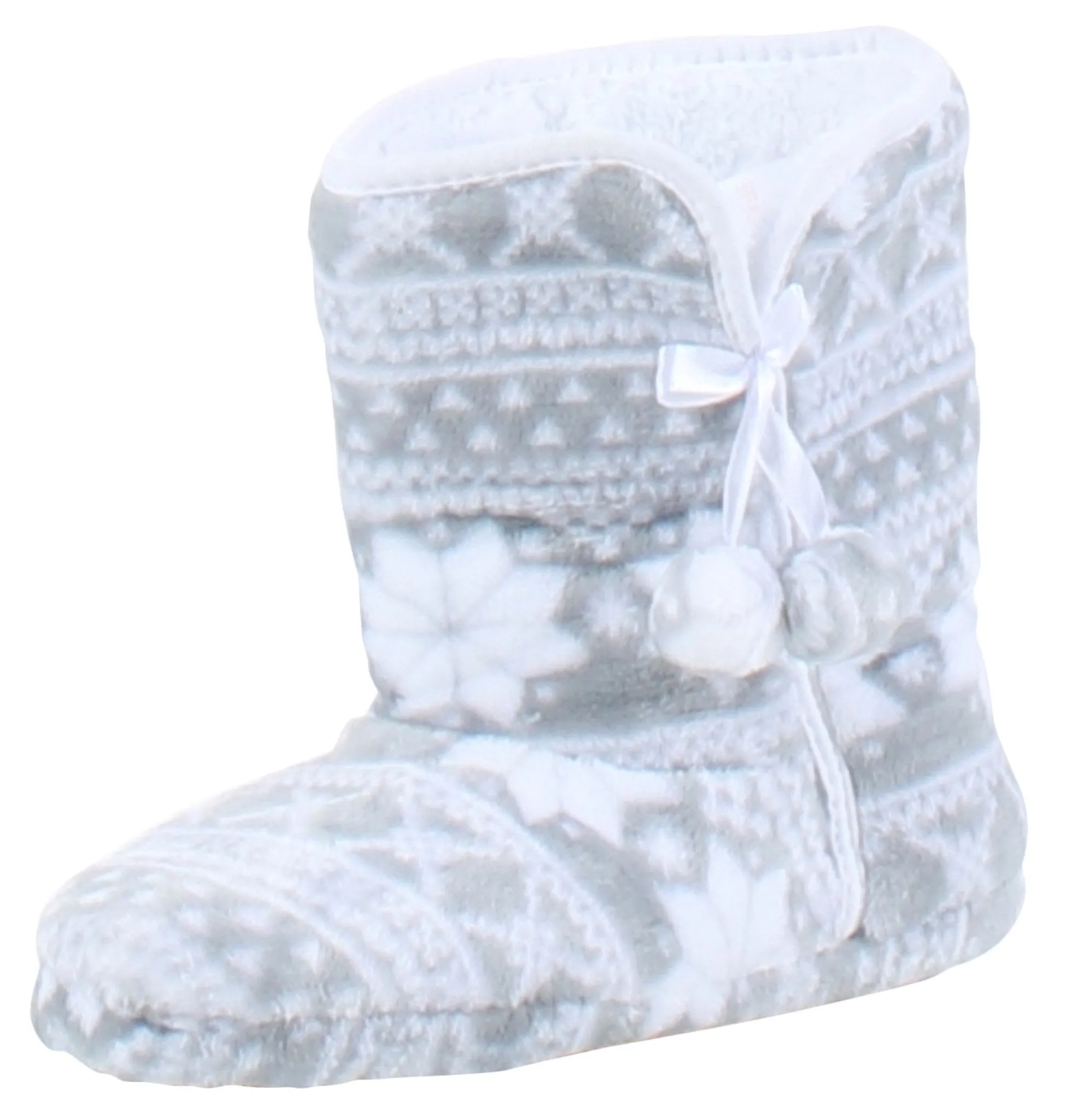 PajamaMania Women’s Fleece Slipper Boots with Rubber Soles