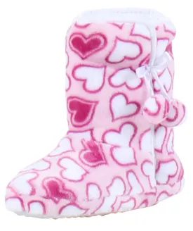 PajamaMania Women’s Fleece Slipper Boots with Rubber Soles