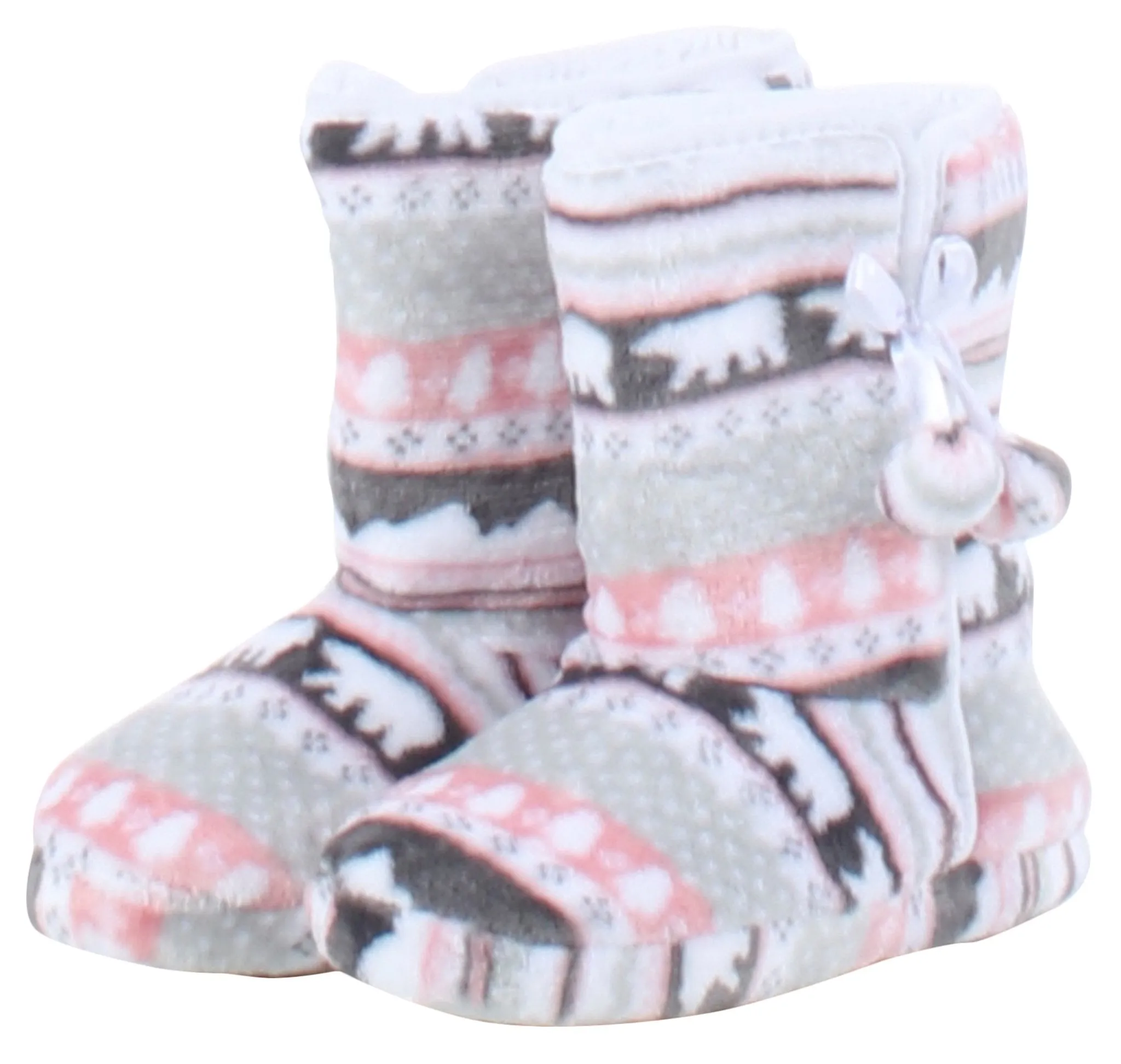 PajamaMania Women’s Fleece Slipper Boots with Rubber Soles