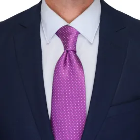 Purple Dot Motif Woven Silk Tie