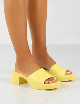 Rejina Lemon Block Heeled Strappy Sandals