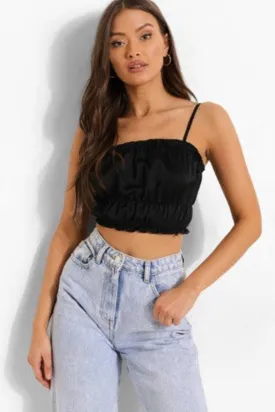 Strappy Ruched Waist Crop Top